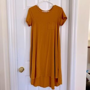 LuLaRoe Carly Dress - Solid Mustard Yellow